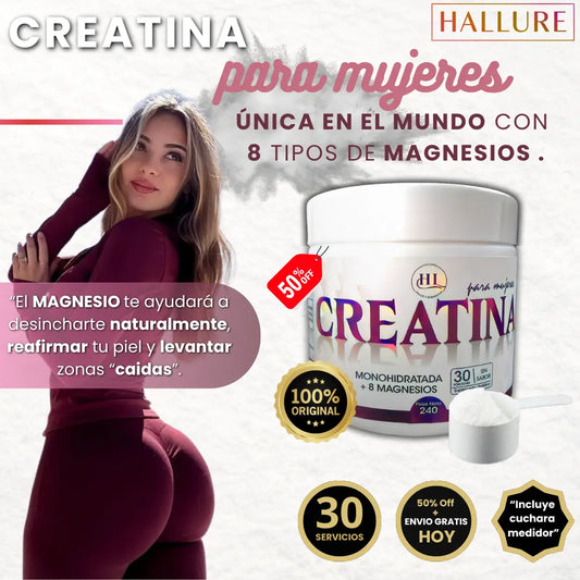 Creatina "Para mujeres" Hallure | Fortalece y moldea tus curvas