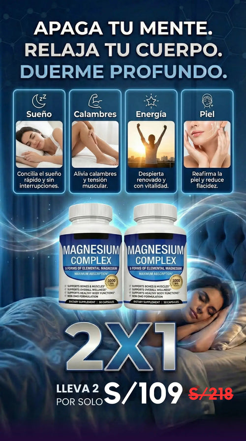 Magnesio 8 en 1 PROMO 2X1 - Tu aliado natural contra la flacidez y el cansancio